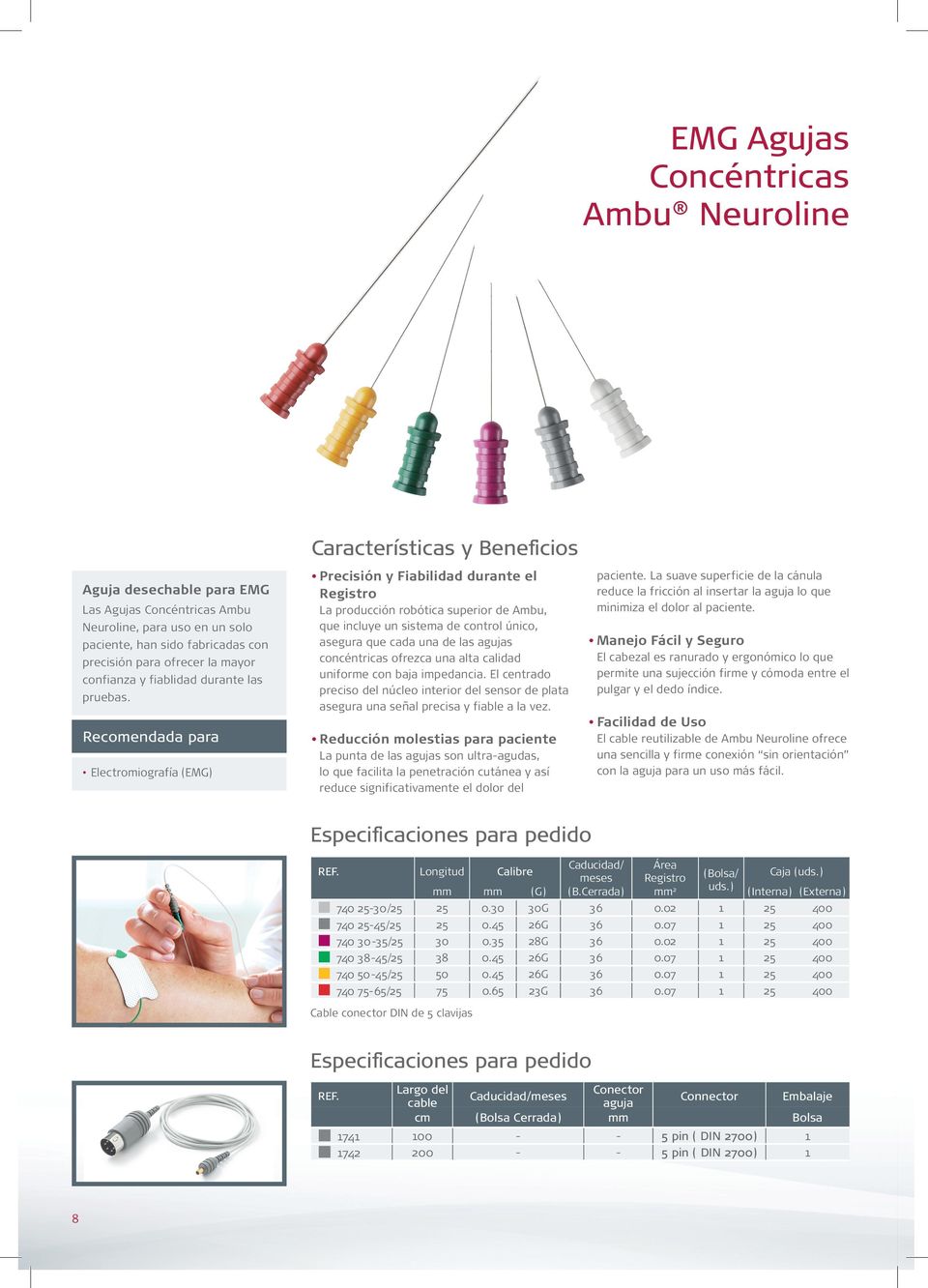 Aguja Concentrica / AMBU Neuroline / 38x0.45mm / 26G / Verde / Caja 25 uds.