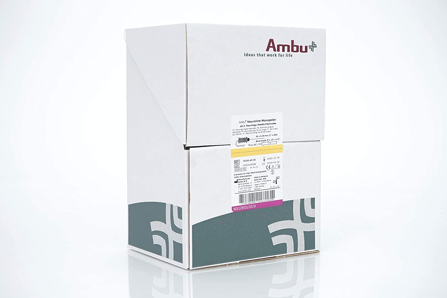 Aguja Monopolar / AMBU Neuroline / 25x0.36mm / 28G / Gris Oscuro / Caja 40 uds.