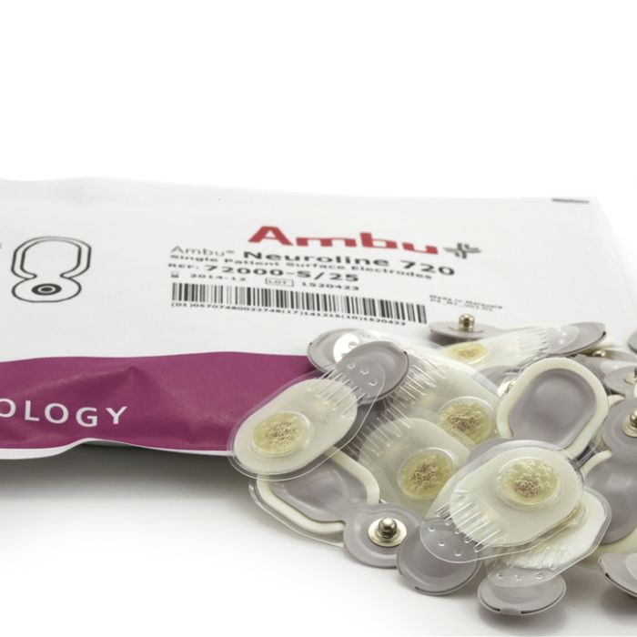 Electrodos Superficie desechables Neuroline 720 AMBU Conector Snap Pack 25 uds